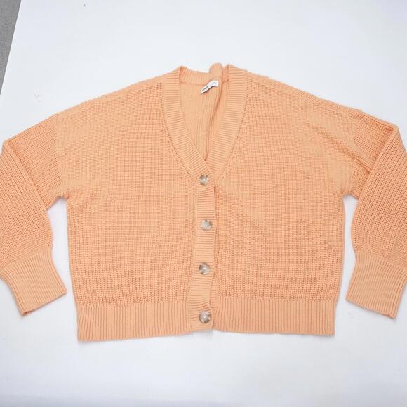 Sonoma Goods For Life Cardigan Womens 2XL Peach Long Sleeve V Neck Button Front - Picture 1 of 6